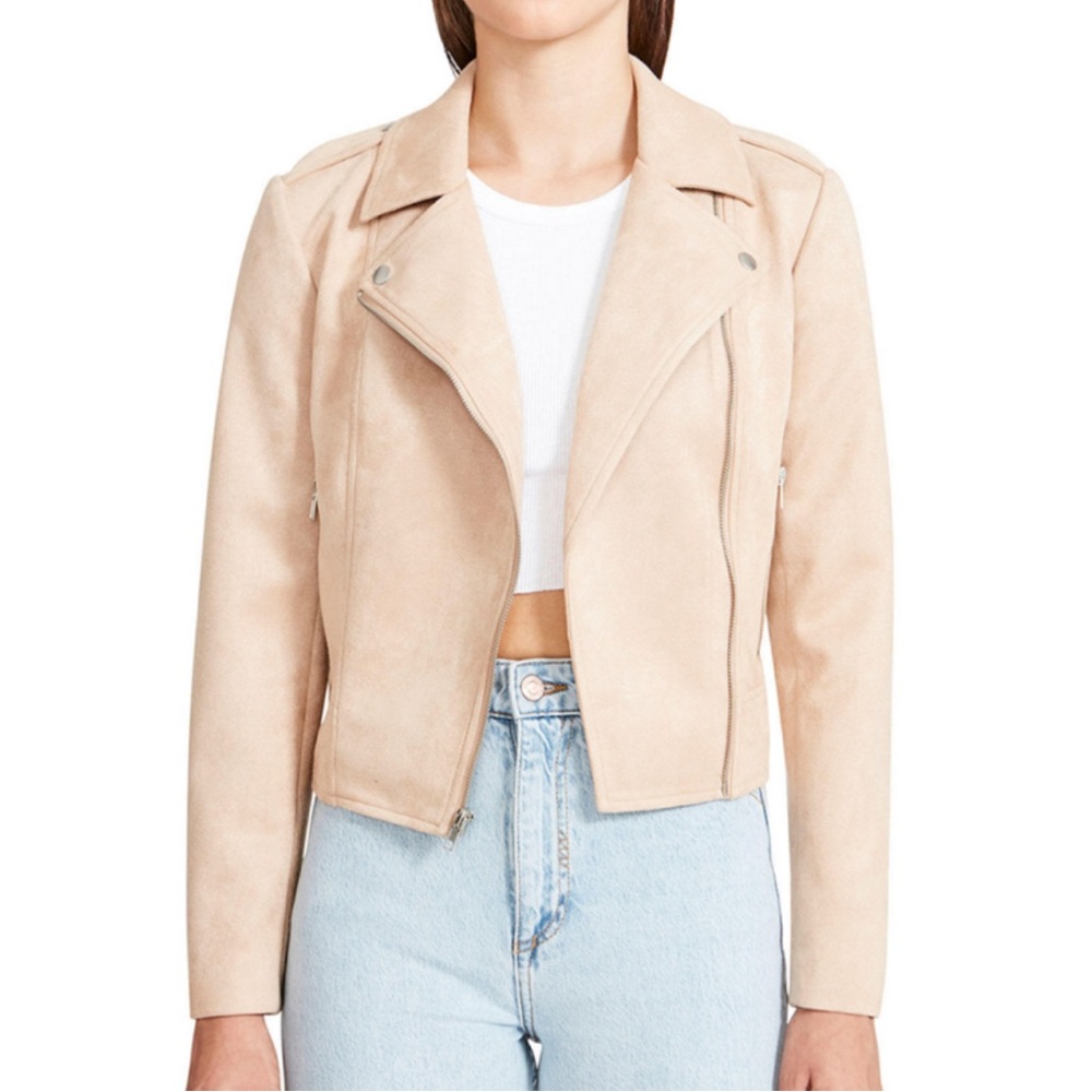 BB Dakota, Steve‎ Madden, Faux Suede, Tan, Moto Jacket | Womens Medium
